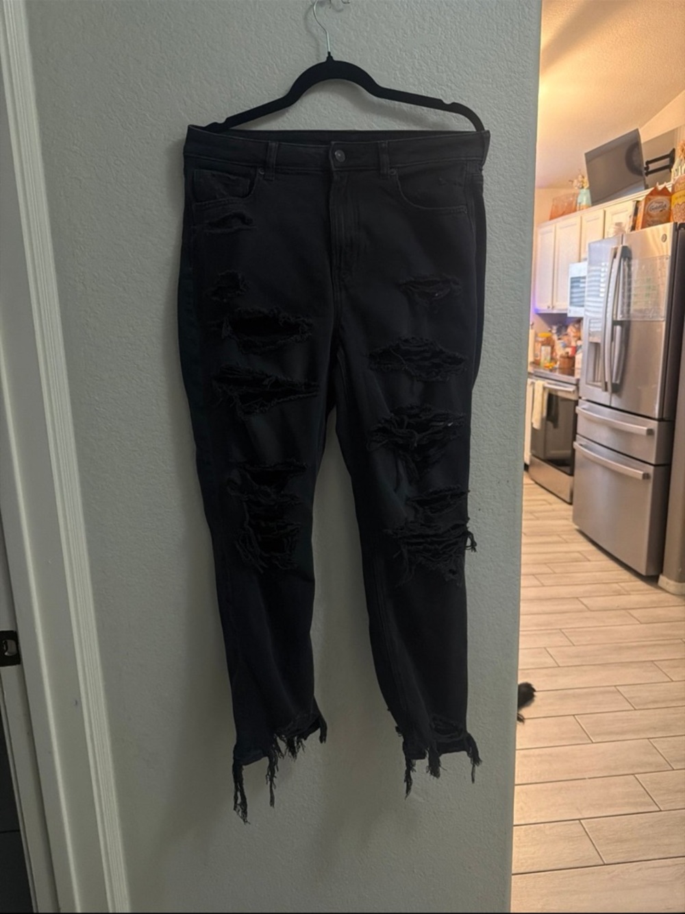 American Eagle Outfitters Black Ripped Skinny Jeans